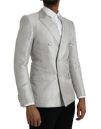 Dolce & Gabbana Off White MARTINI Double Breasted Coat Blazer - Zeiniez