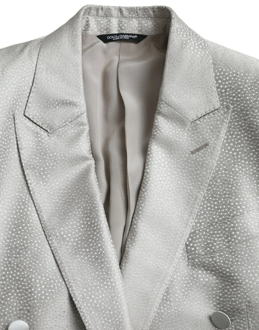 Dolce & Gabbana Off White MARTINI Double Breasted Coat Blazer - Zeiniez