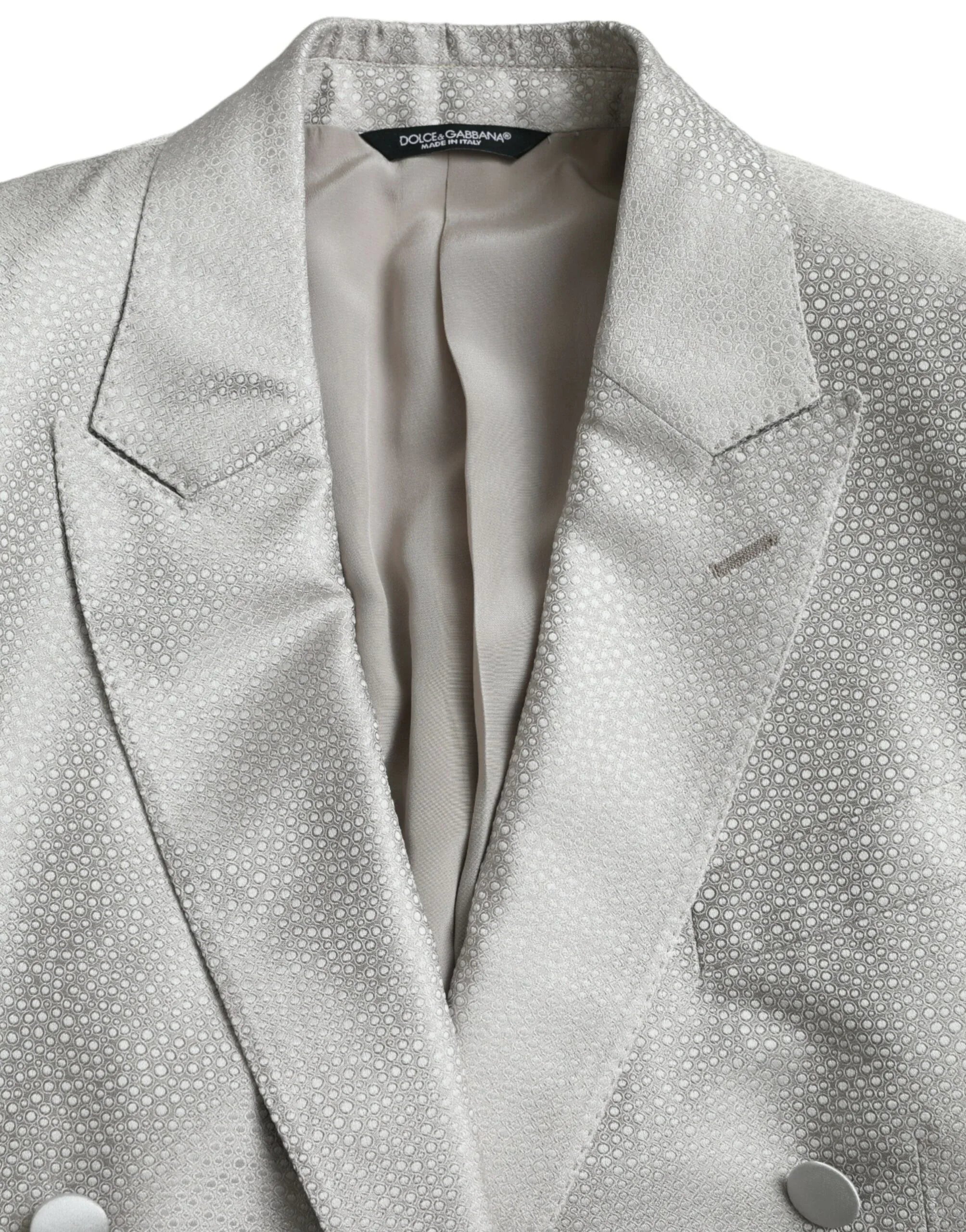 Dolce & Gabbana Off White MARTINI Double Breasted Coat Blazer - Zeiniez