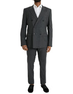 Dolce & Gabbana Gray Plaid Wool MARTINI Formal 2 Piece Suit - Zeiniez