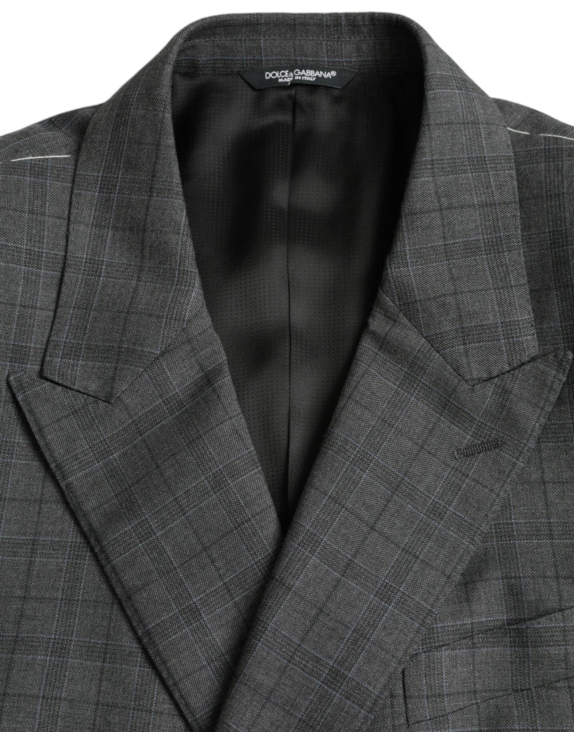 Dolce & Gabbana Gray Plaid Wool MARTINI Formal 2 Piece Suit - Zeiniez