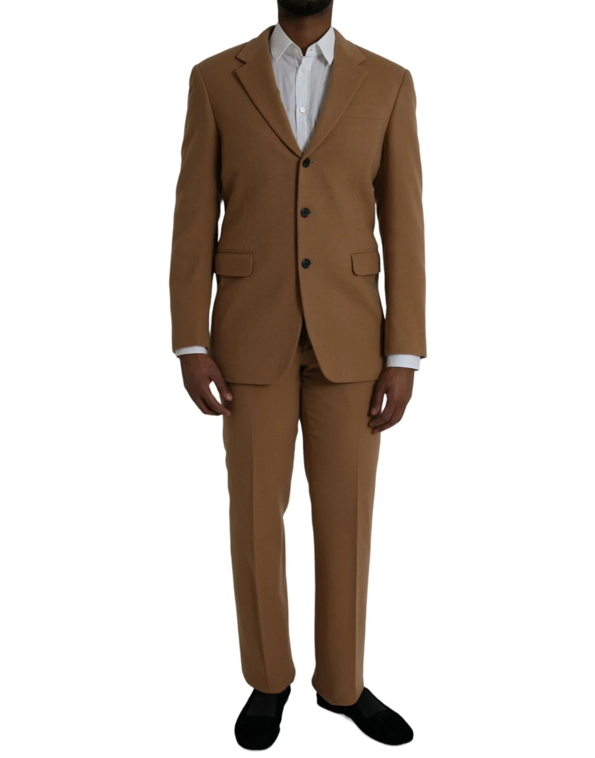 Prada Brown Cashmere 2 Piece Single Breasted Suit - Zeiniez