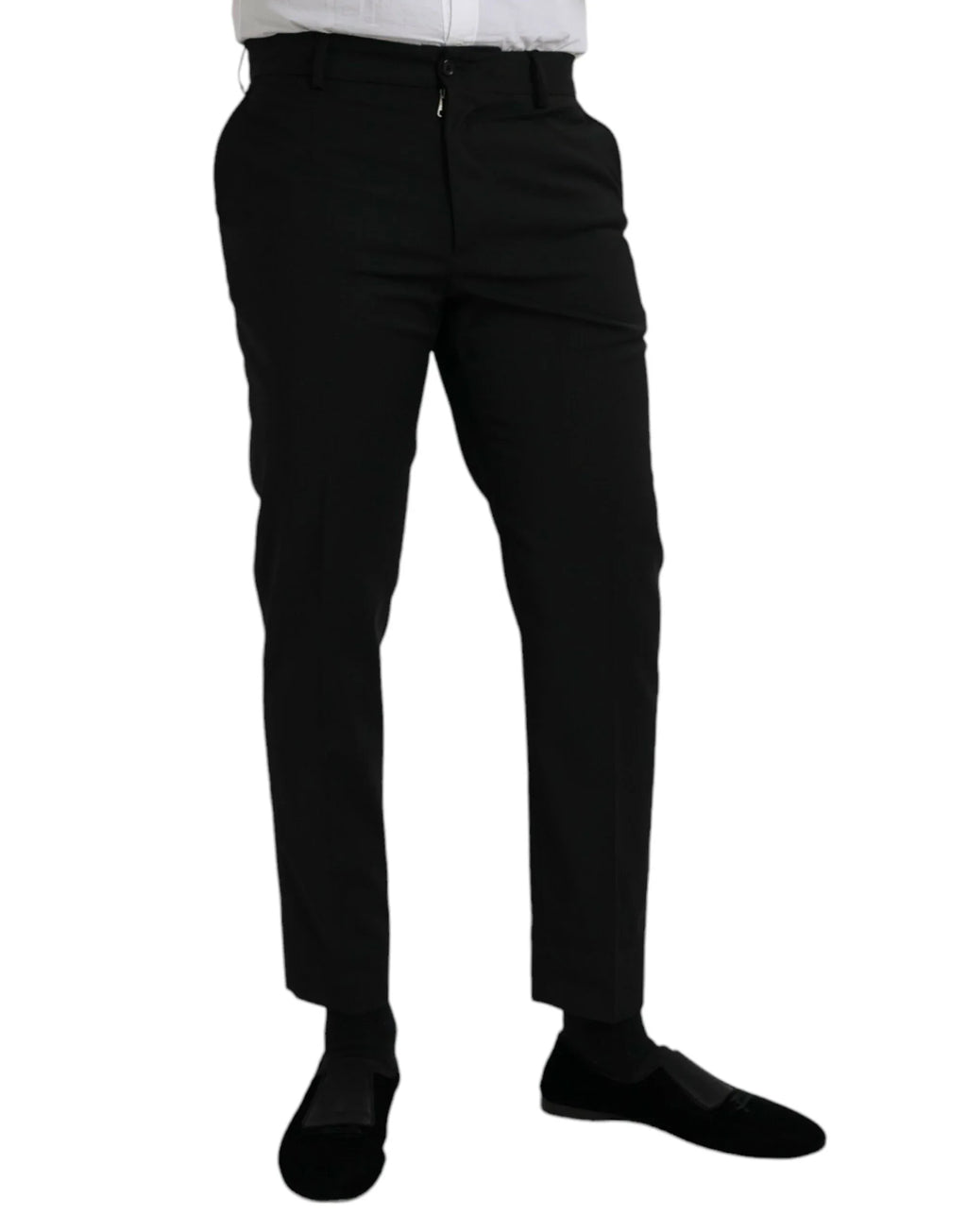 Dolce & Gabbana Black Wool SlimFit Dress Formal Pants - Zeiniez