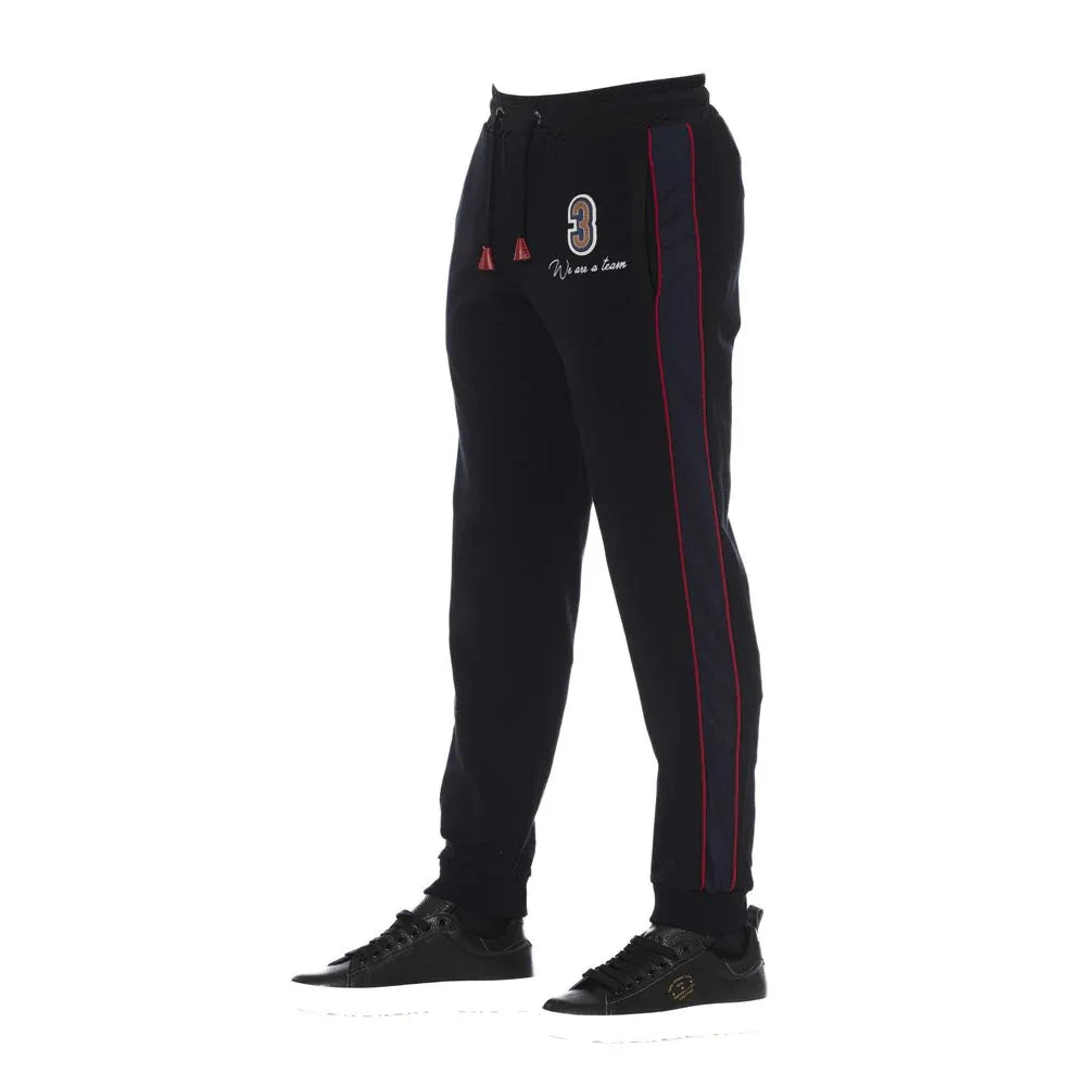 Trussardi Black Cotton Men Sports Pants - Zeiniez
