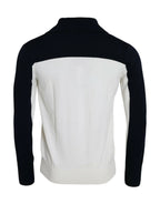 Dolce & Gabbana White Black SICILIA Henley Shirt Pullover Sweater - Zeiniez