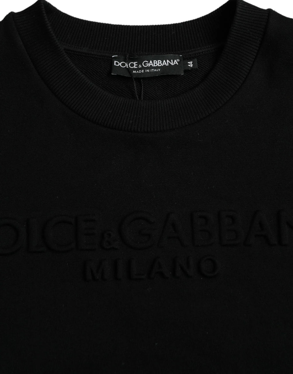 Dolce & Gabbana Black Cotton Long Sleeves Sweatshirt Sweater - Zeiniez