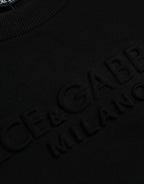 Dolce & Gabbana Black Cotton Long Sleeves Sweatshirt Sweater - Zeiniez