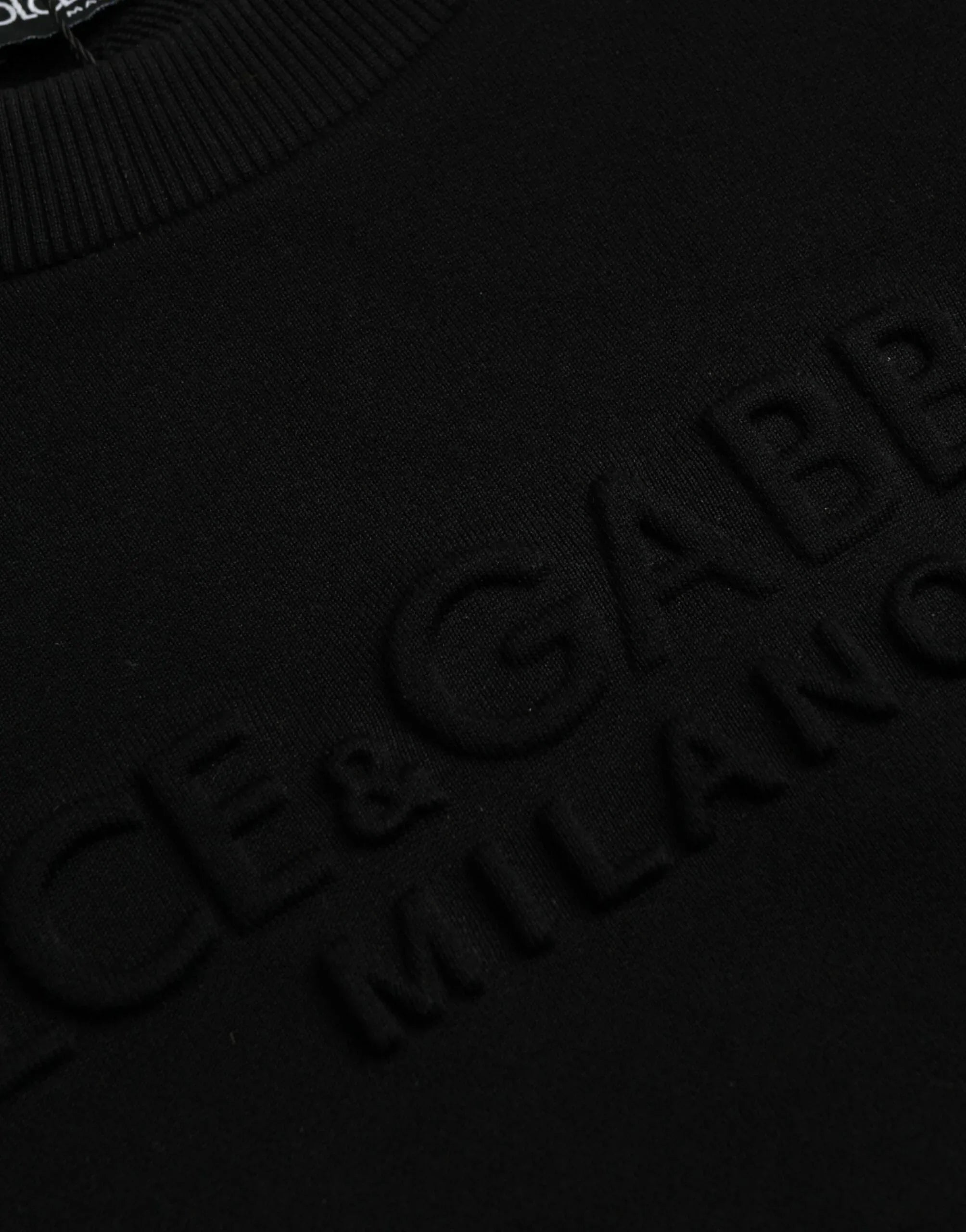 Dolce & Gabbana Black Cotton Long Sleeves Sweatshirt Sweater - Zeiniez