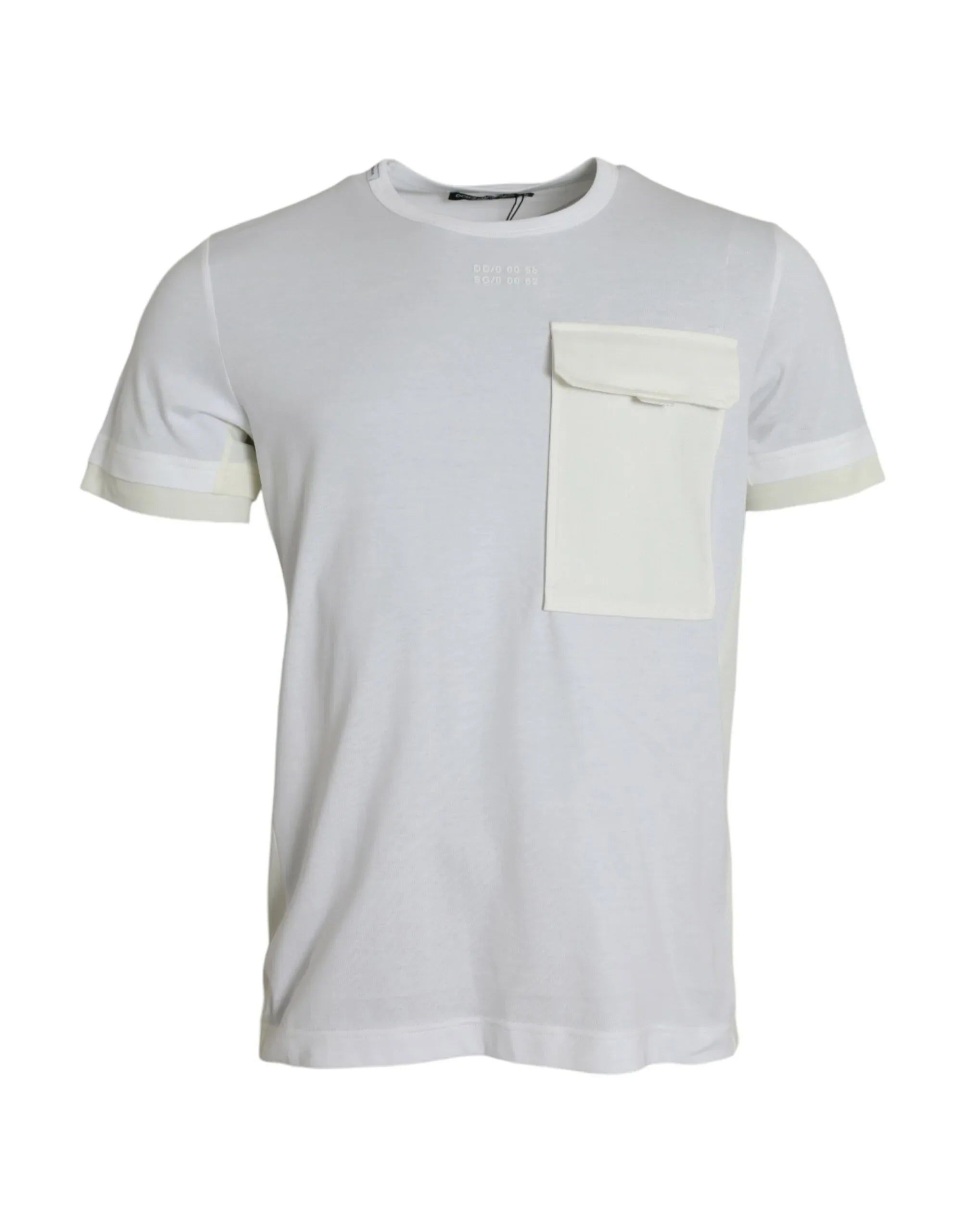 Dolce & Gabbana White Cotton Pocket Short Sleeves T-shirt - Zeiniez