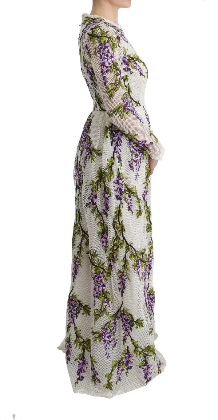 Dolce & Gabbana White Floral Embroidered Maxi Dress - Zeiniez