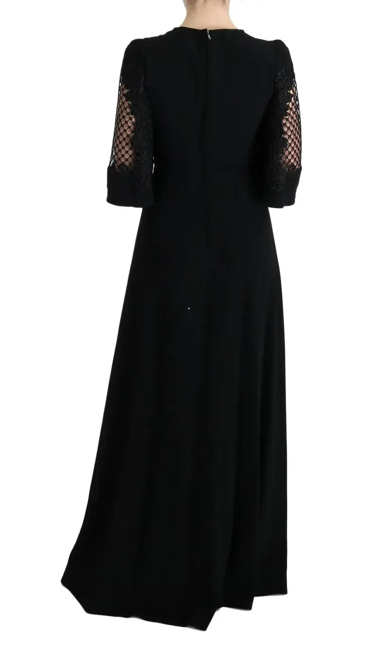 Dolce & Gabbana Black Stretch Shift Long Maxi Dress - Zeiniez