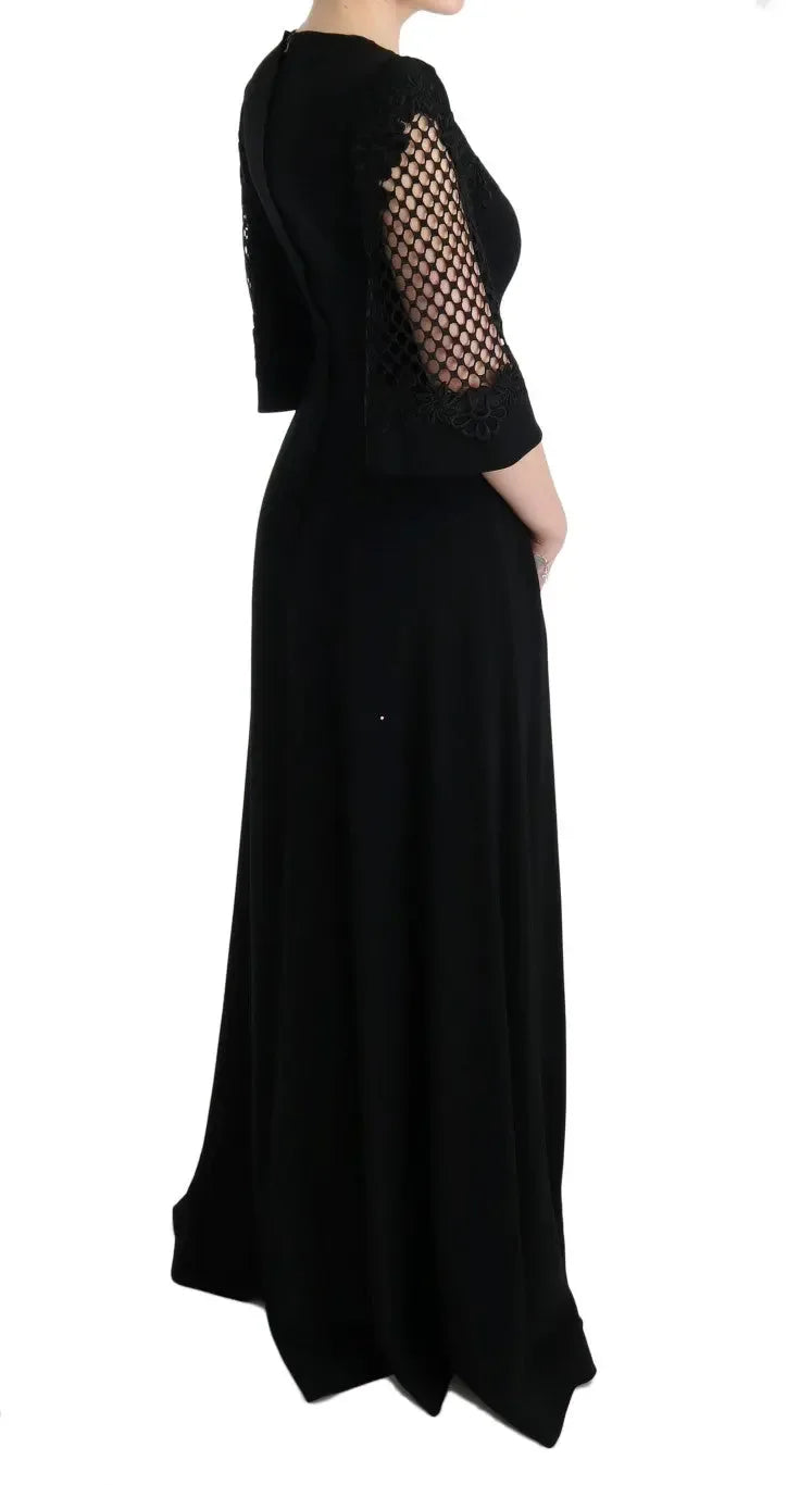 Dolce & Gabbana Black Stretch Shift Long Maxi Dress - Zeiniez