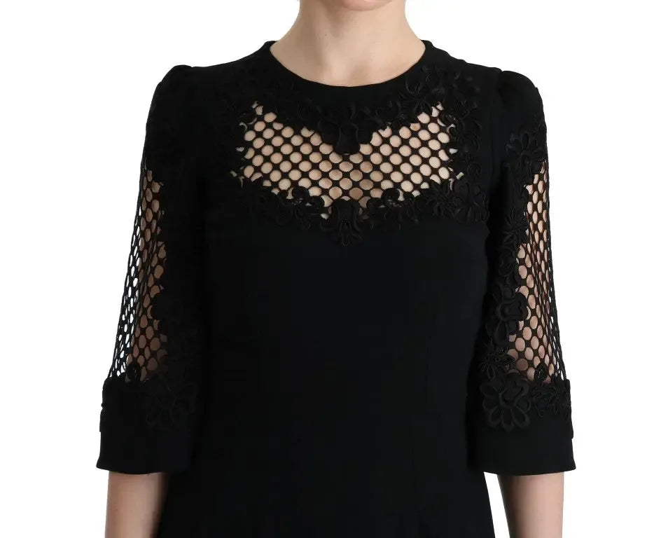 Dolce & Gabbana Black Stretch Shift Long Maxi Dress - Zeiniez