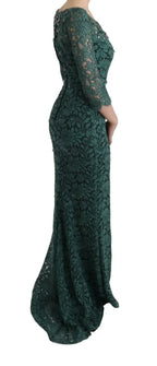Dolce & Gabbana Green Floral Crystal Ricamo Sheath Dress - Zeiniez