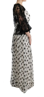 Dolce & Gabbana Black White Polka Dotted Floral Dress - Zeiniez