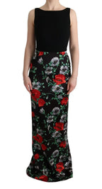Dolce & Gabbana Multicolor Floral Print Stretch Sheath Long Dress - Zeiniez