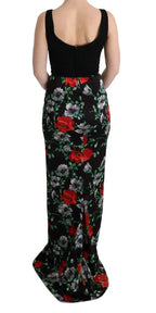 Dolce & Gabbana Multicolor Floral Print Stretch Sheath Long Dress - Zeiniez
