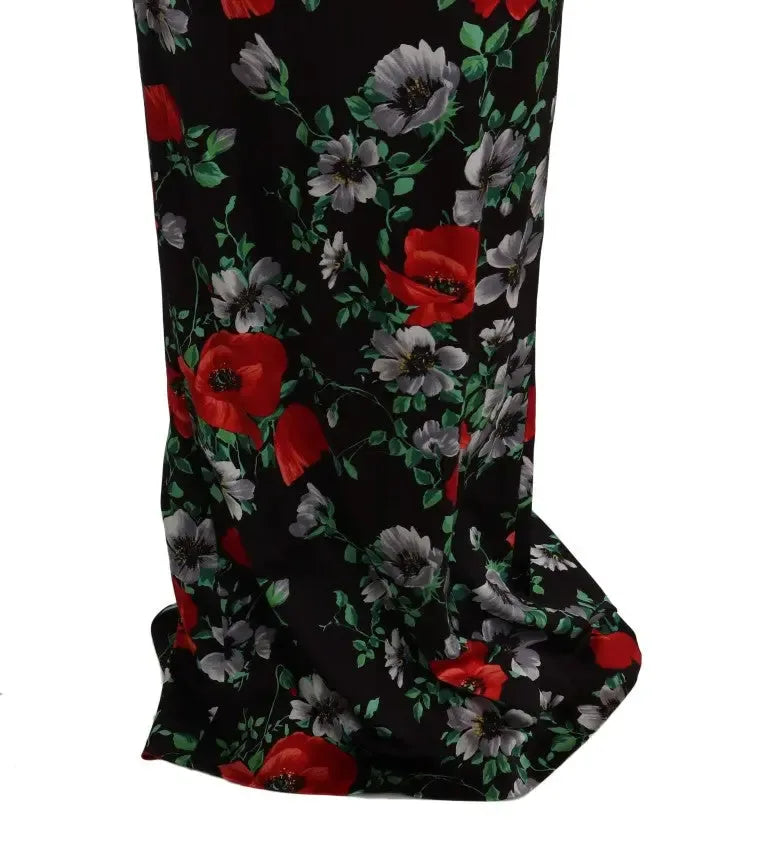 Dolce & Gabbana Multicolor Floral Print Stretch Sheath Long Dress - Zeiniez