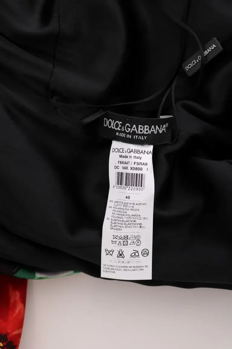 Dolce & Gabbana Multicolor Floral Print Stretch Sheath Long Dress - Zeiniez