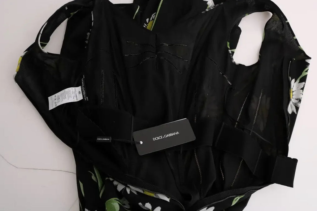 Dolce & Gabbana Sunflower Silk Stretch Sheath Dress - Zeiniez