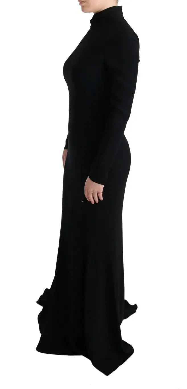Dolce & Gabbana Black Stretch Long Gown Sheath Dress - Zeiniez