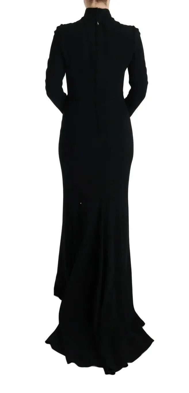 Dolce & Gabbana Black Stretch Long Gown Sheath Dress - Zeiniez