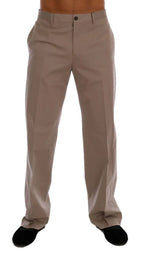 Dolce & Gabbana Beige Cotton Stretch Chinos Pants - Zeiniez