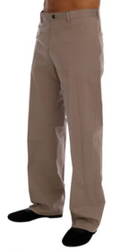 Dolce & Gabbana Beige Cotton Stretch Chinos Pants - Zeiniez