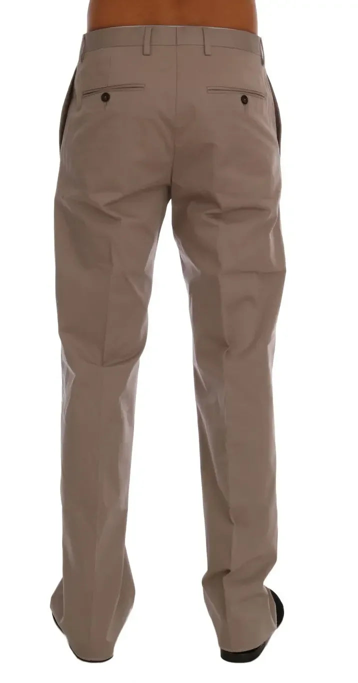 Dolce & Gabbana Beige Cotton Stretch Chinos Pants - Zeiniez