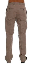 Dolce & Gabbana Beige Cotton Stretch Chinos Pants - Zeiniez