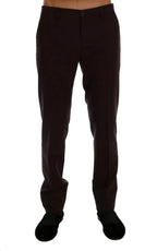 Dolce & Gabbana Purple Wool Stretch Formal Pants - Zeiniez