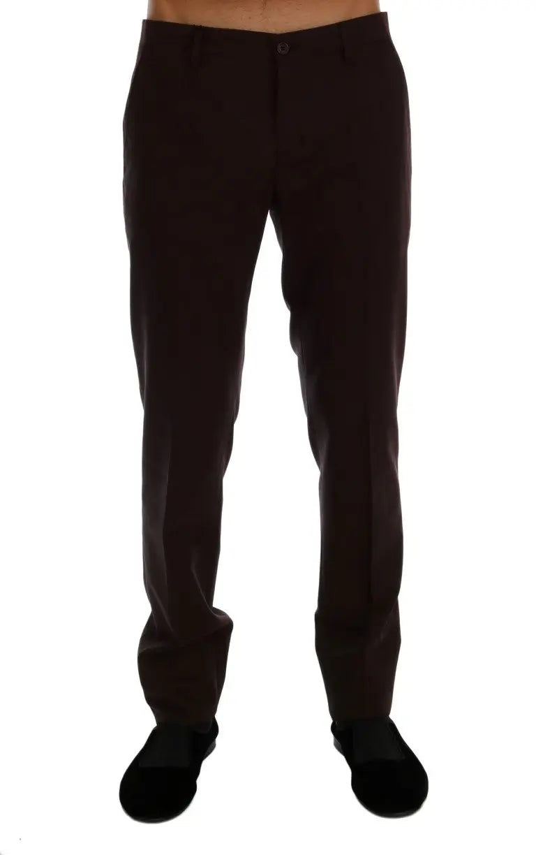Dolce & Gabbana Purple Wool Stretch Formal Pants - Zeiniez