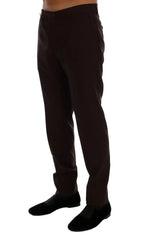 Dolce & Gabbana Purple Wool Stretch Formal Pants - Zeiniez