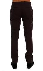 Dolce & Gabbana Purple Wool Stretch Formal Pants - Zeiniez