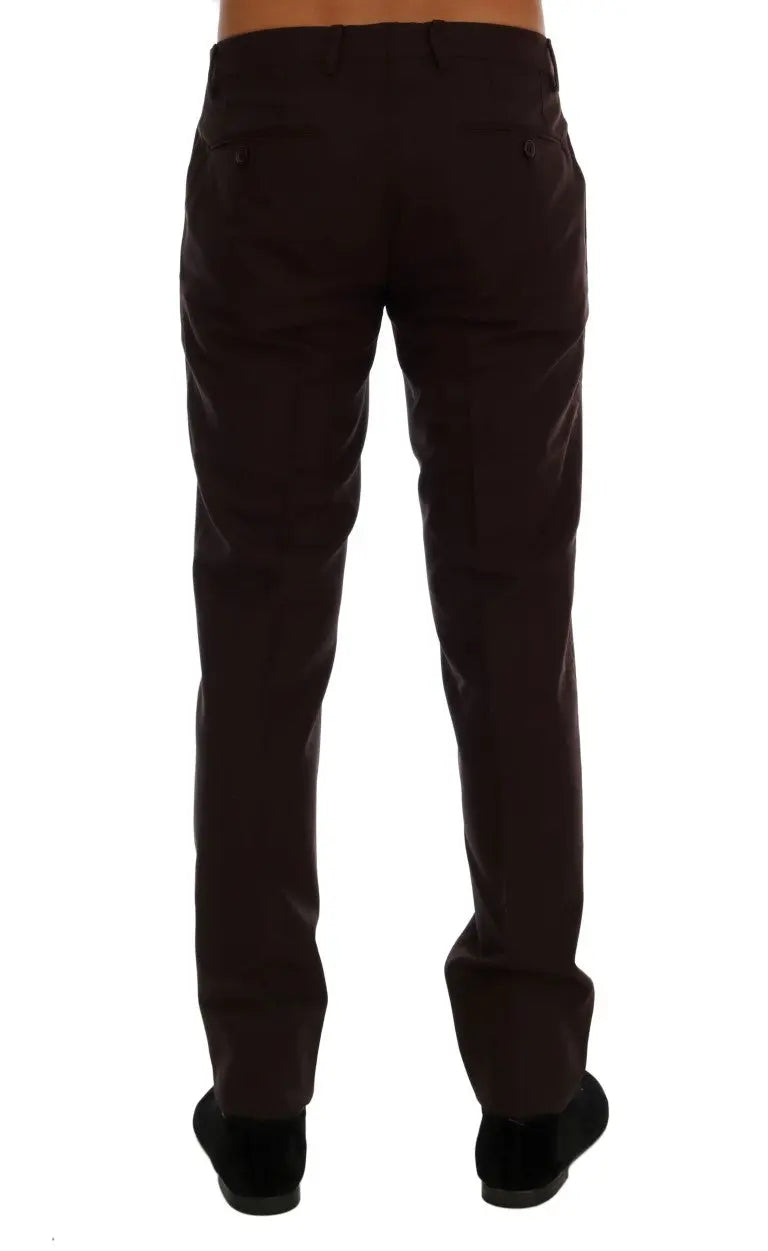 Dolce & Gabbana Purple Wool Stretch Formal Pants - Zeiniez