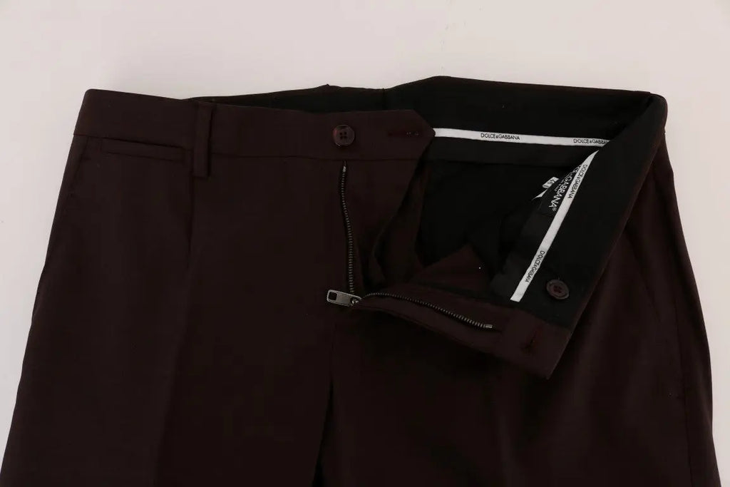 Dolce & Gabbana Purple Wool Stretch Formal Pants - Zeiniez