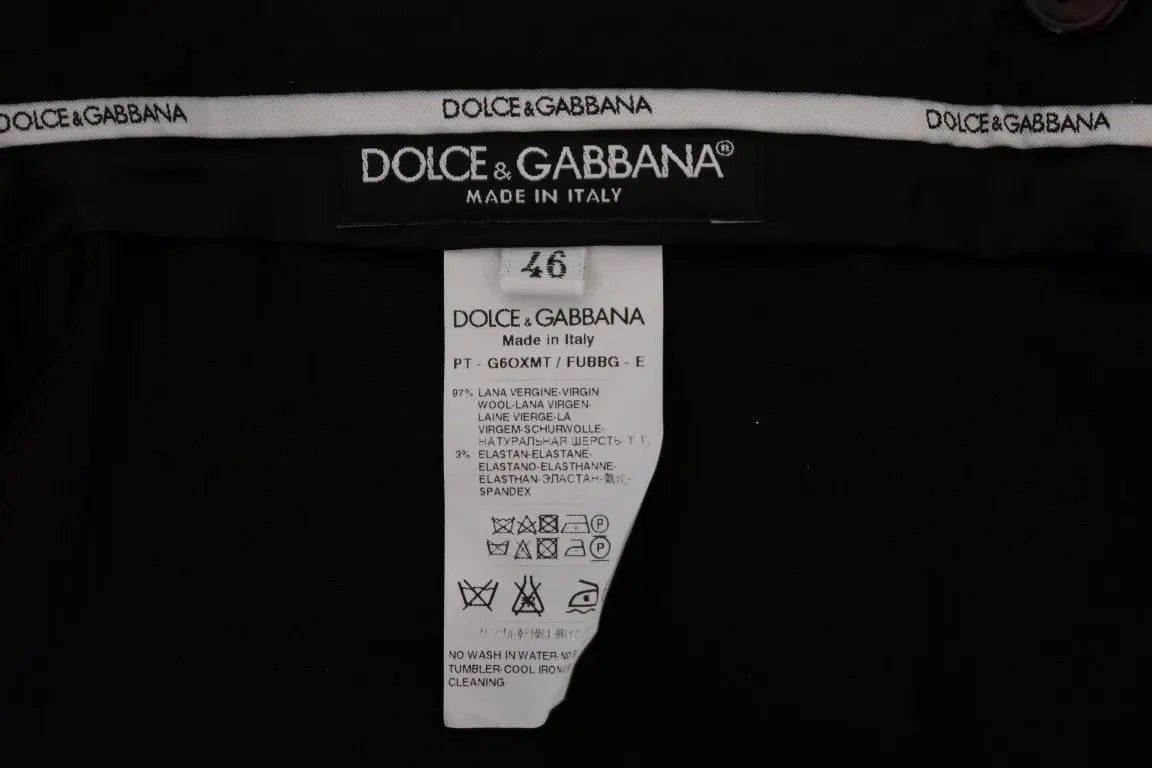 Dolce & Gabbana Purple Wool Stretch Formal Pants - Zeiniez