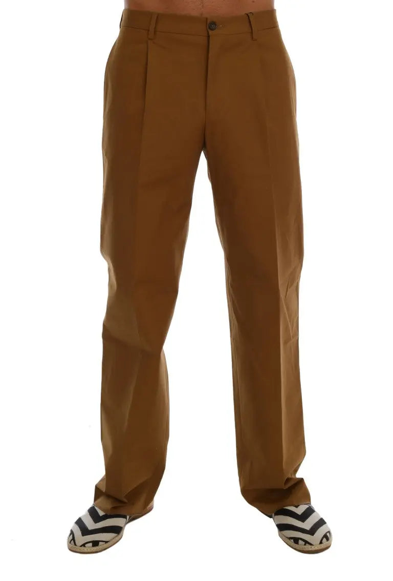 Dolce & Gabbana Brown Stretch Cotton Pants - Zeiniez