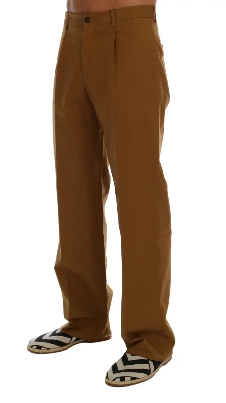 Dolce & Gabbana Brown Stretch Cotton Pants - Zeiniez