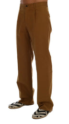 Dolce & Gabbana Brown Stretch Cotton Pants - Zeiniez