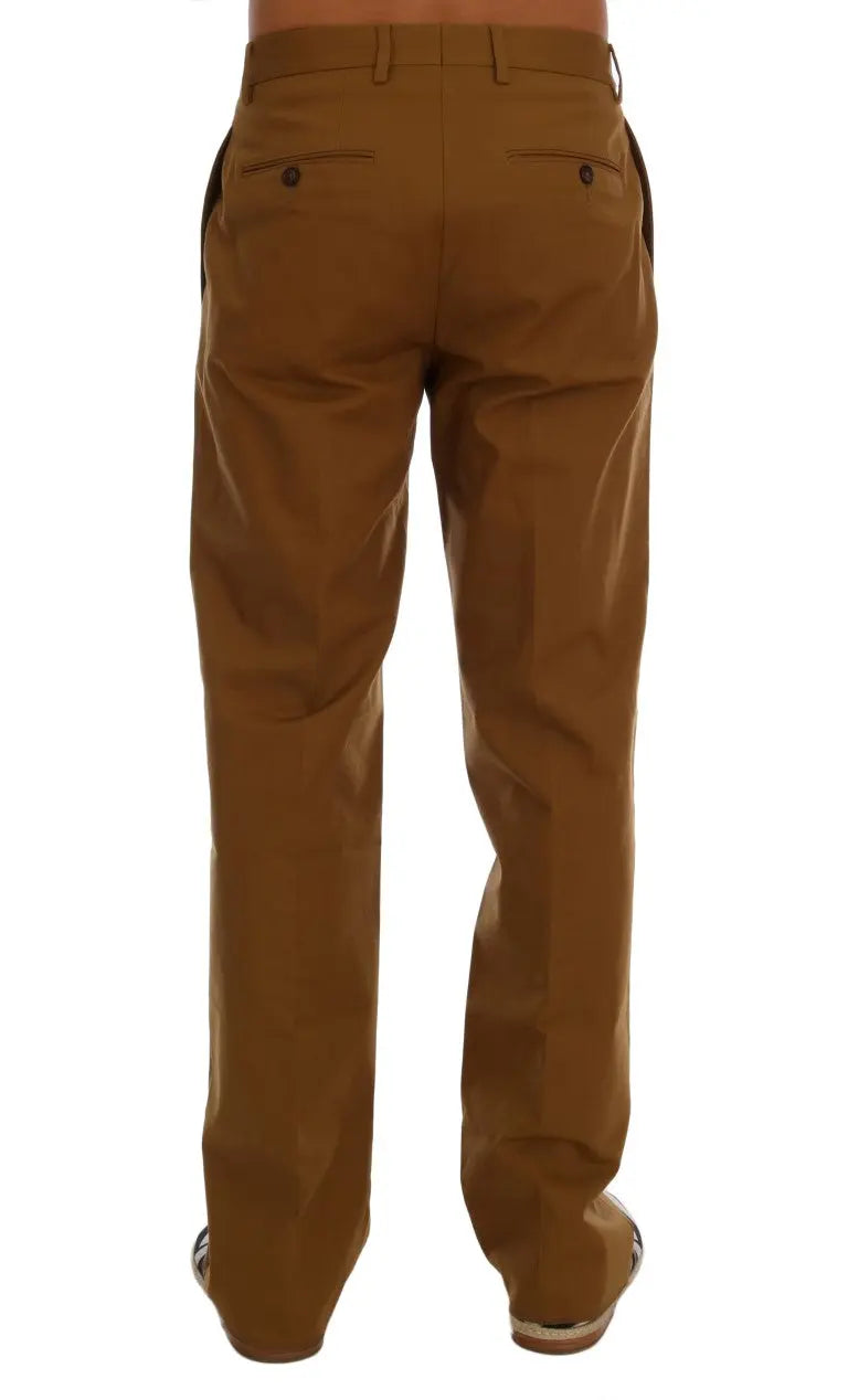 Dolce & Gabbana Brown Stretch Cotton Pants - Zeiniez