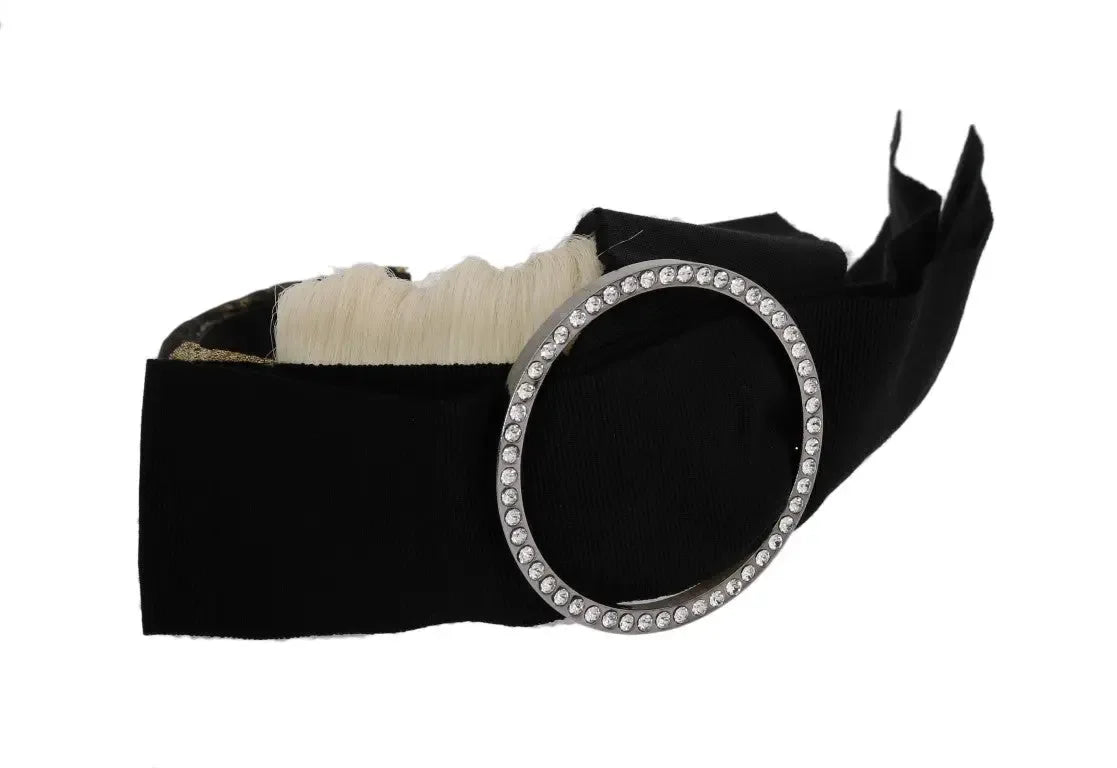 Dolce & Gabbana Black Crystal White Diadem Headband - Zeiniez