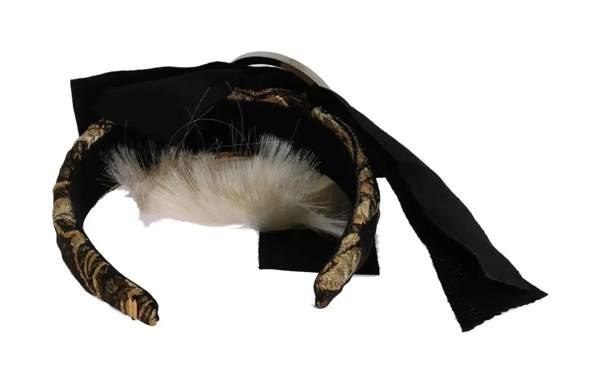 Dolce & Gabbana Black Crystal White Diadem Headband - Zeiniez