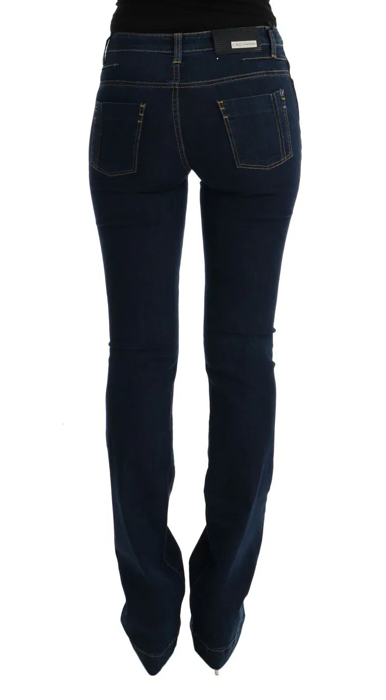 Costume National Blue Cotton Bootcut Flared Jeans - Zeiniez
