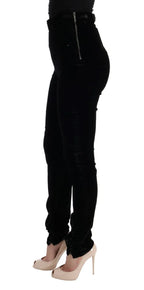 Ermanno Scervino Black Velvet Slim Fit Pants - Zeiniez