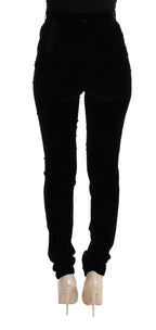 Ermanno Scervino Black Velvet Slim Fit Pants - Zeiniez
