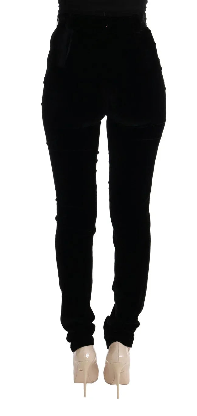 Ermanno Scervino Black Velvet Slim Fit Pants - Zeiniez