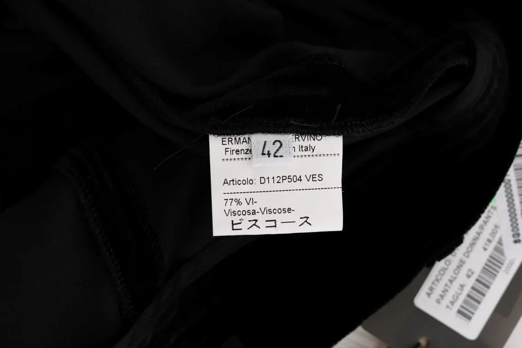 Ermanno Scervino Black Velvet Slim Fit Pants - Zeiniez