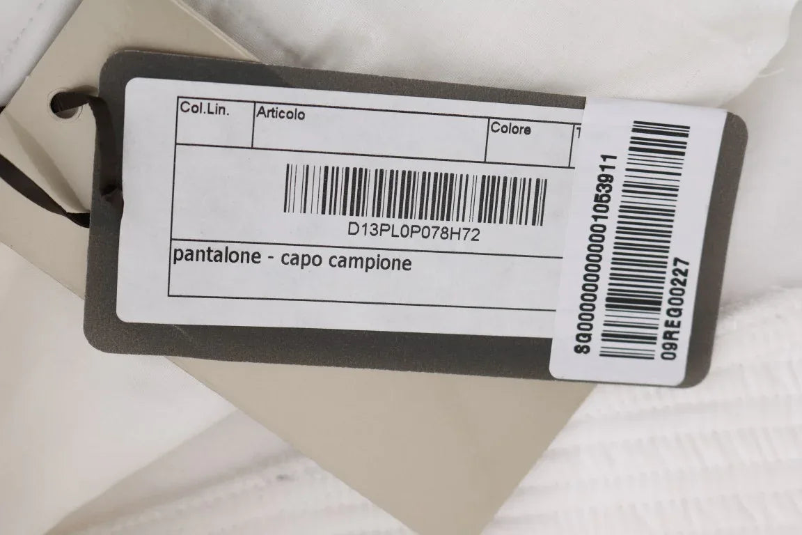 Ermanno Scervino White Cotton Slim Fit Casual Pants - Zeiniez