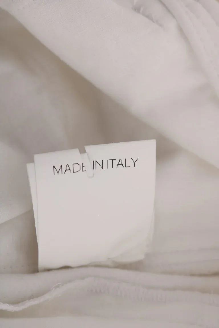 Ermanno Scervino White Cotton Slim Fit Casual Pants - Zeiniez